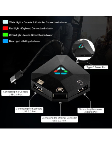 Adaptador de Teclado y Ratón arVin para Consolas PS4/Xbox