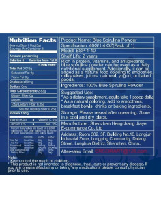 Polvo de Espirulina Azul ERCorArt 40g Colorante Natural Vegano 2