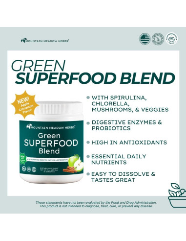 Mezcla de Superalimentos Verdes Mountain Meadow Herbs 30 Porciones