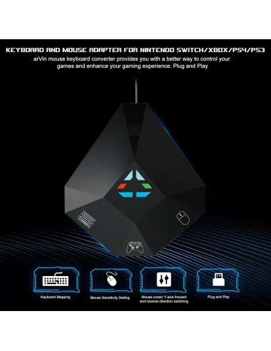 Adaptador de Teclado y Ratón arVin para Consolas PS4/Xbox