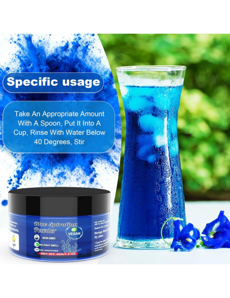 Polvo de Espirulina Azul ERCorArt 40g Colorante Natural Vegano