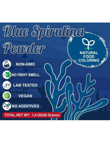 Polvo de Espirulina Azul ERCorArt 40g Colorante Natural Vegano