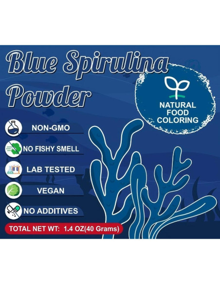 Polvo de Espirulina Azul ERCorArt 40g Colorante Natural Vegano
