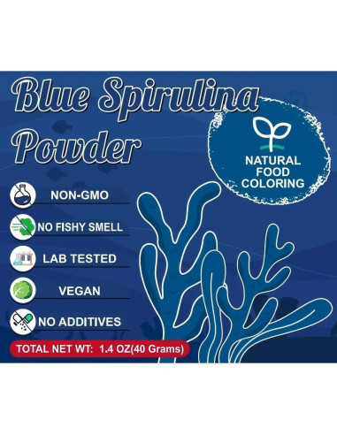 Polvo de Espirulina Azul ERCorArt 40g Colorante Natural Vegano