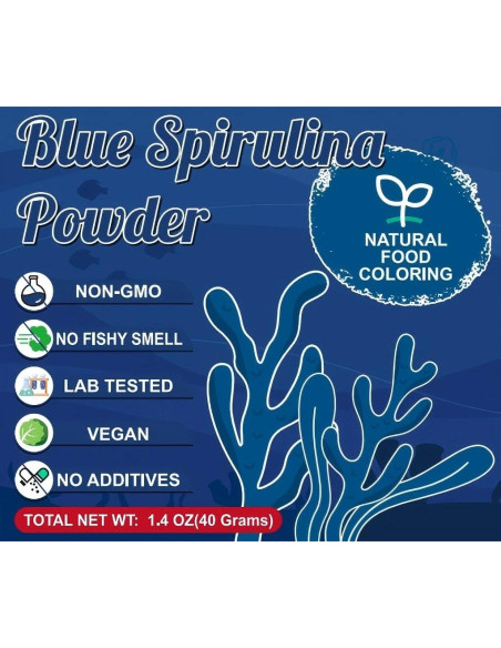 Polvo de Espirulina Azul ERCorArt 40g Colorante Natural Vegano