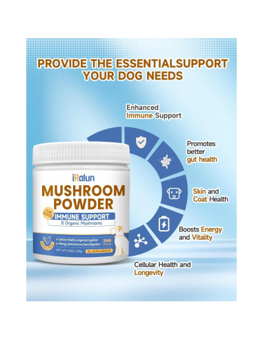 Polvo de Hongo Orgánico para Perros IRALUN - 100 g