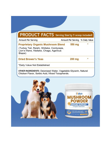 Polvo de Hongo Orgánico para Perros IRALUN - 100 g