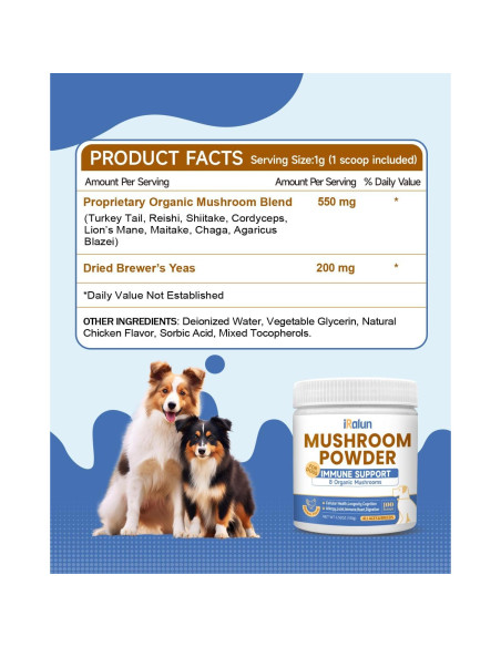 Polvo de Hongo Orgánico para Perros IRALUN - 100 g