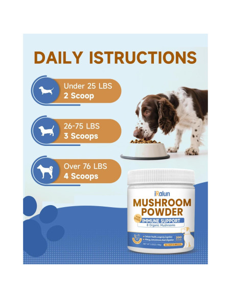 Polvo de Hongo Orgánico para Perros IRALUN - 100 g