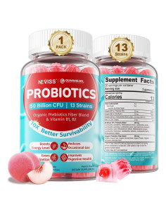 Gomitas Probioticas NEVISS 60 Unidades Sin Azucar para Adultos