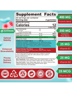 Gomitas Probioticas NEVISS 60 Unidades Sin Azucar para Adultos 2