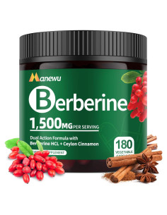 Suplemento de Berberina Orgánica Manewu 1500mg con Canela