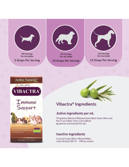 Suplemento Herbal Amber NaturalZ Vibactra 113.4g para Mascotas