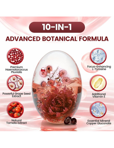 Astaxantina 12mg 240 Cápsulas VivoNu Suplemento Antioxidante