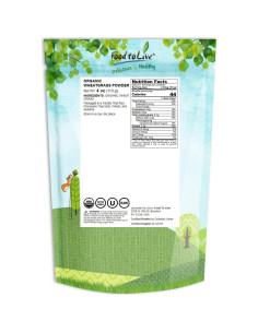 Polvo de pasto de trigo orgánico Food to Live 113g - Superalimento 2