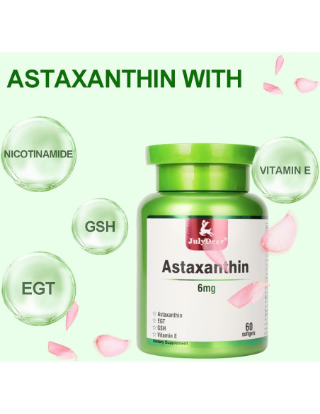 Astaxantina 6 mg JulyDeer - 60 Geles Blandos Antioxidantes