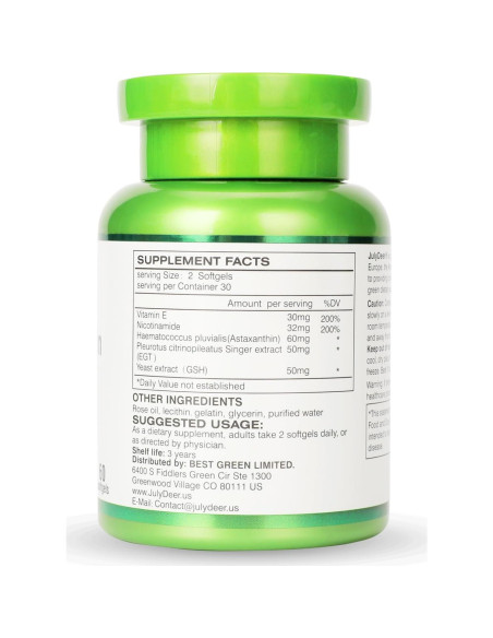 Astaxantina 6 mg JulyDeer - 60 Geles Blandos Antioxidantes