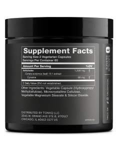 Extracto de Alcachofa Toniiq 15:1 120 Cápsulas Veganas 5% Cinarina 2