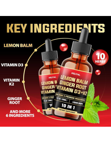 Tinctura de Melisa 10en1 Milivol 3300mg 60 Porciones