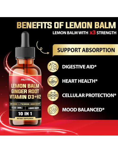 Tinctura de Melisa 10en1 Milivol 3300mg 60 Porciones