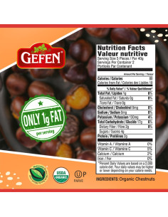 Castañas Peladas y Asadas Orgánicas Gefen 85g - Paquete de 12 2