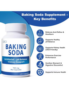 Cápsulas de Bicarbonato de Sodio Qubit 700mg - 100 Unidades 2