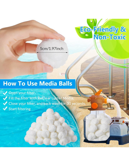 Bolas de Filtro de Piscina Zubebe 2.72 kg Alternativa a Arena