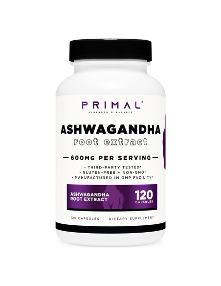Extracto de Raíz de Ashwagandha Primal 600mg 120 Cápsulas