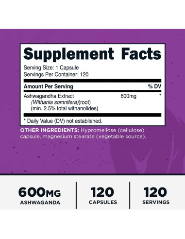 Extracto de Raíz de Ashwagandha Primal 600mg 120 Cápsulas