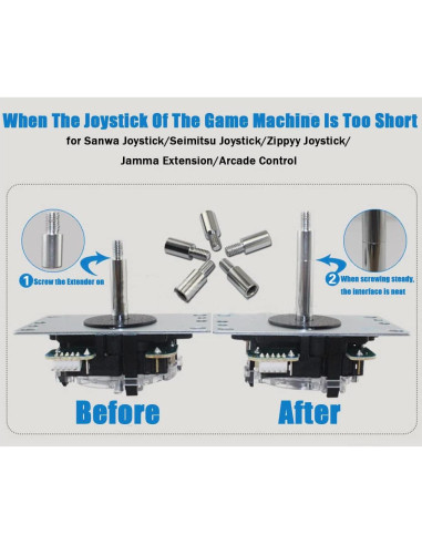 Extensor Joystick Arcade Koofull 4 Pcs 15mm Accesorios