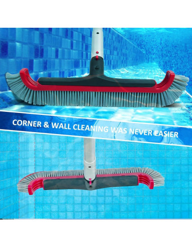 Cepillo de piscina Poolvio con palo ajustable 3.05 m