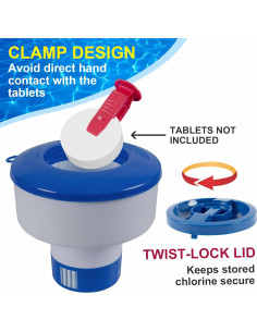 Dispensador Flotante de Cloro Sepetrel PD-01 Ajustable 4 Tabletas 2