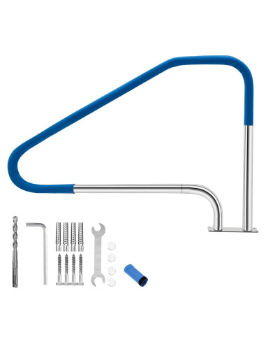 Pasamanos de piscina GarveeLife 49.4x34" acero inoxidable 304