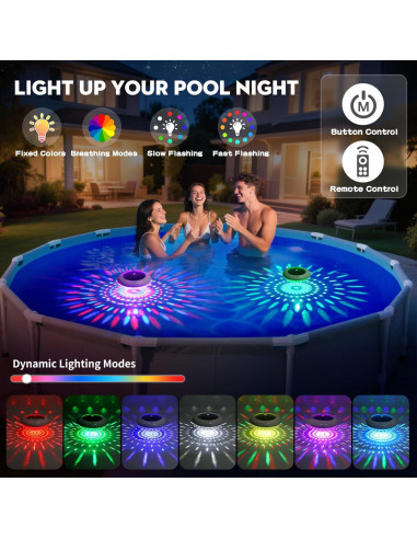 Luces Flotantes Solares Cootway RGB 16.5 cm con Control Remoto