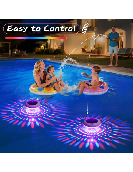 Luces Flotantes Solares Cootway RGB 16.5 cm con Control Remoto