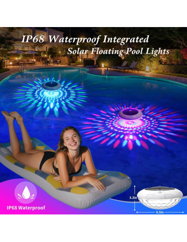 Luces Flotantes Solares Cootway RGB 16.5 cm con Control Remoto