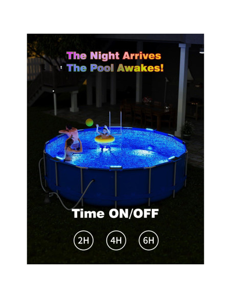 Luces LED Solares para Piscina MOFOYEAH 4 Paquetes IP68 16 Colores
