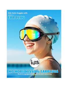Gafas de Natación Aegend para Niños con Tapones Antivaho UV 2