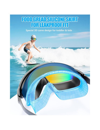 Gafas de Natación Aegend para Niños con Tapones Antivaho UV