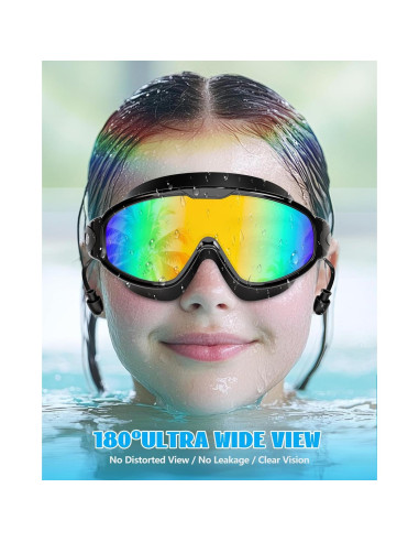 Gafas de Natación Aegend para Niños con Tapones Antivaho UV
