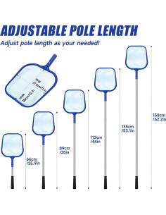 Red de Skimmer para Piscina KOMCLUB SD-227 1.68m Acero Inoxidable