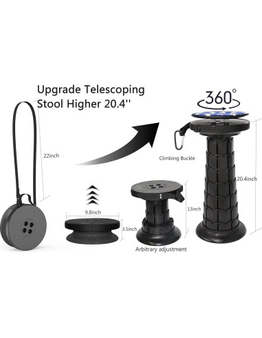 Taburete Plegable ALEVMOOM 2025 con Cojín 51.8 cm 200 kg