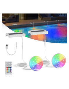 Luces LED Solares QOLNBY 2 en 1 para Piscinas 22 Colores
