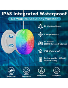 Luces LED Solares QOLNBY 2 en 1 para Piscinas 22 Colores 2