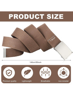 Geyoga 6 Cinturones de Golf Nylon Ajustables 139.7 cm Hombres 2