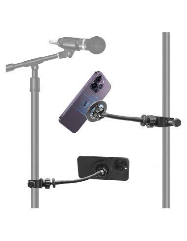 Soporte para Teléfono con Micrófono Magnético Gooseneck Ajustable