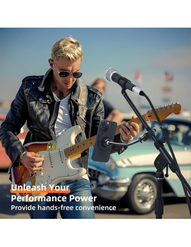 Soporte para Teléfono con Micrófono Magnético Gooseneck Ajustable