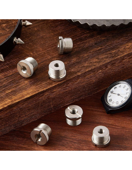 6 Adaptadores de Tornillo Micrófono 5/8 a 1/4 Hotop Plata