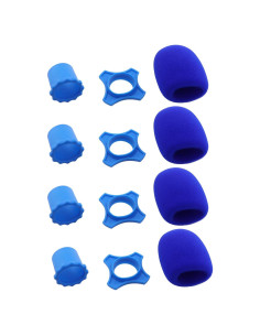 Kit de Protección para Micrófono Inalámbrico - 4 Sets Antivibración Azul