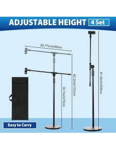 Juego de 4 Soportes de Micrófono Relaxweex Ajustables 2